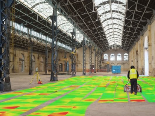 Cartographie géoradar d’une dalle béton – Projet des Capucins, BREST